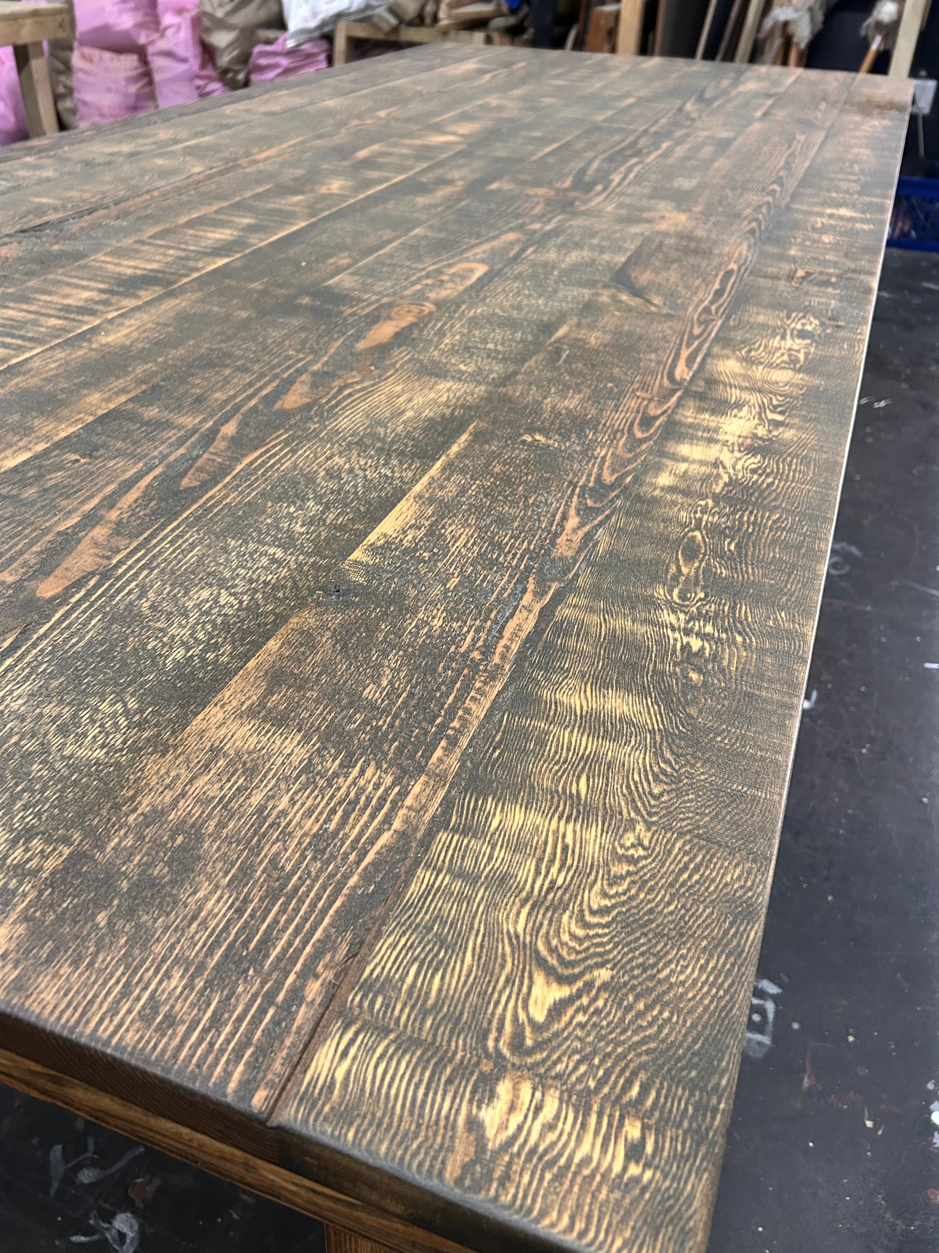 Close-up of the oiled grain on a solid-timber table by Simon Paul Design