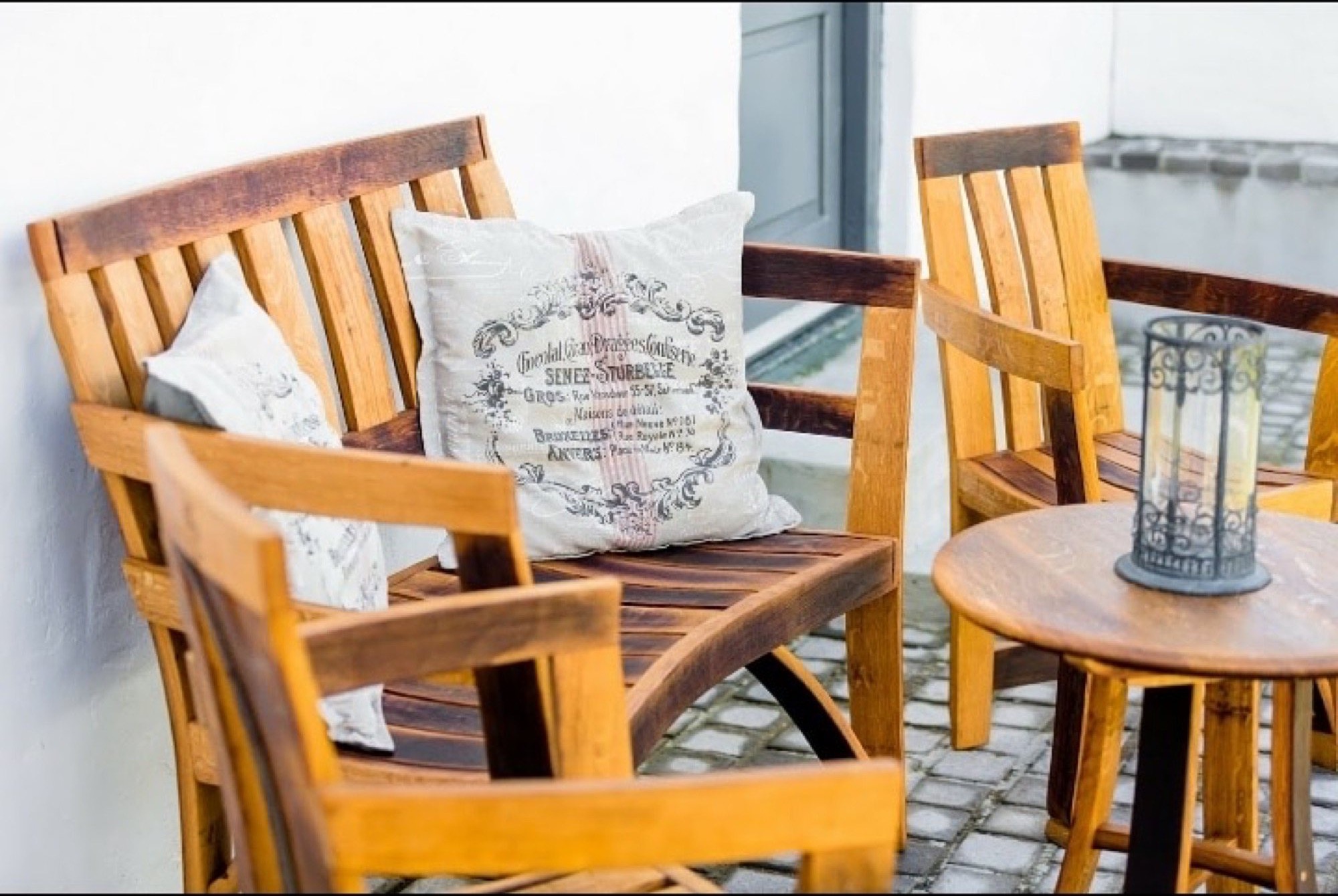 Outdoor timber chairs